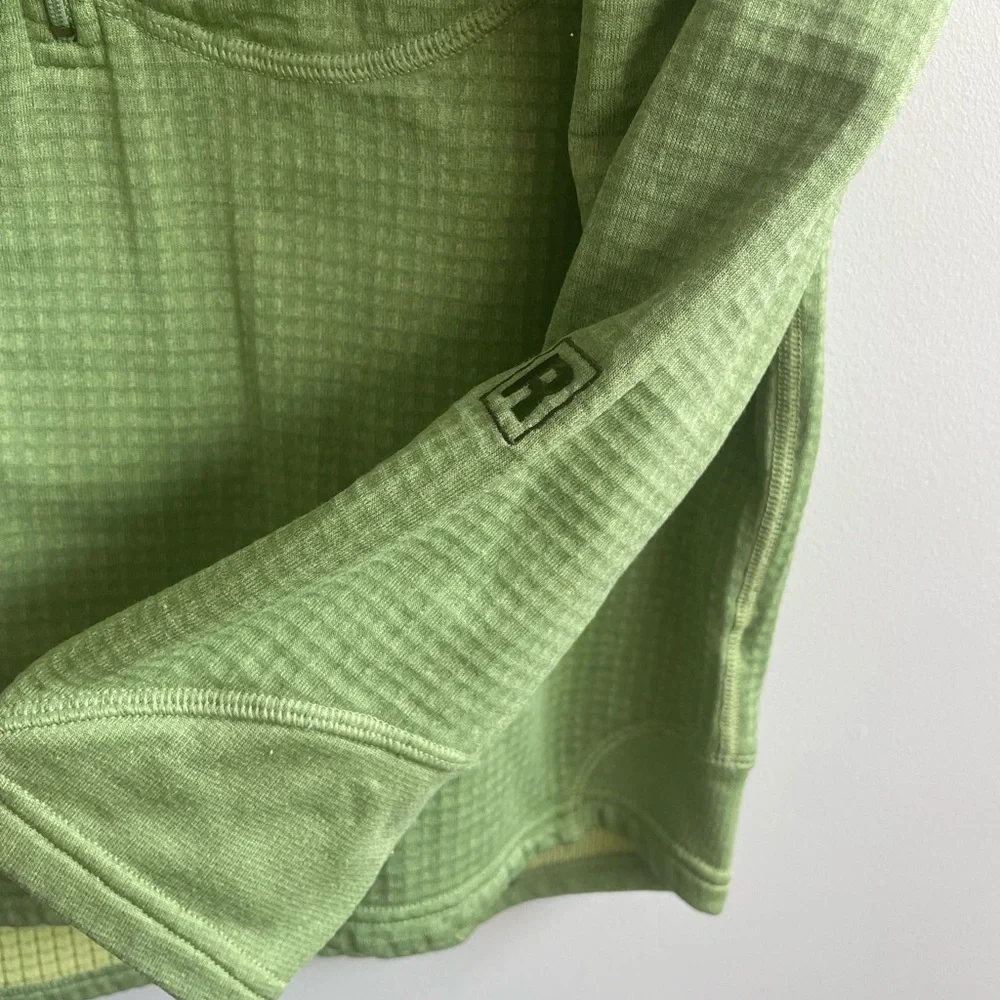 Patagonia Men’s R1 Pullover Half Zip Lime Green Grid Fleece Lined Jacket - Picture 4 of 8